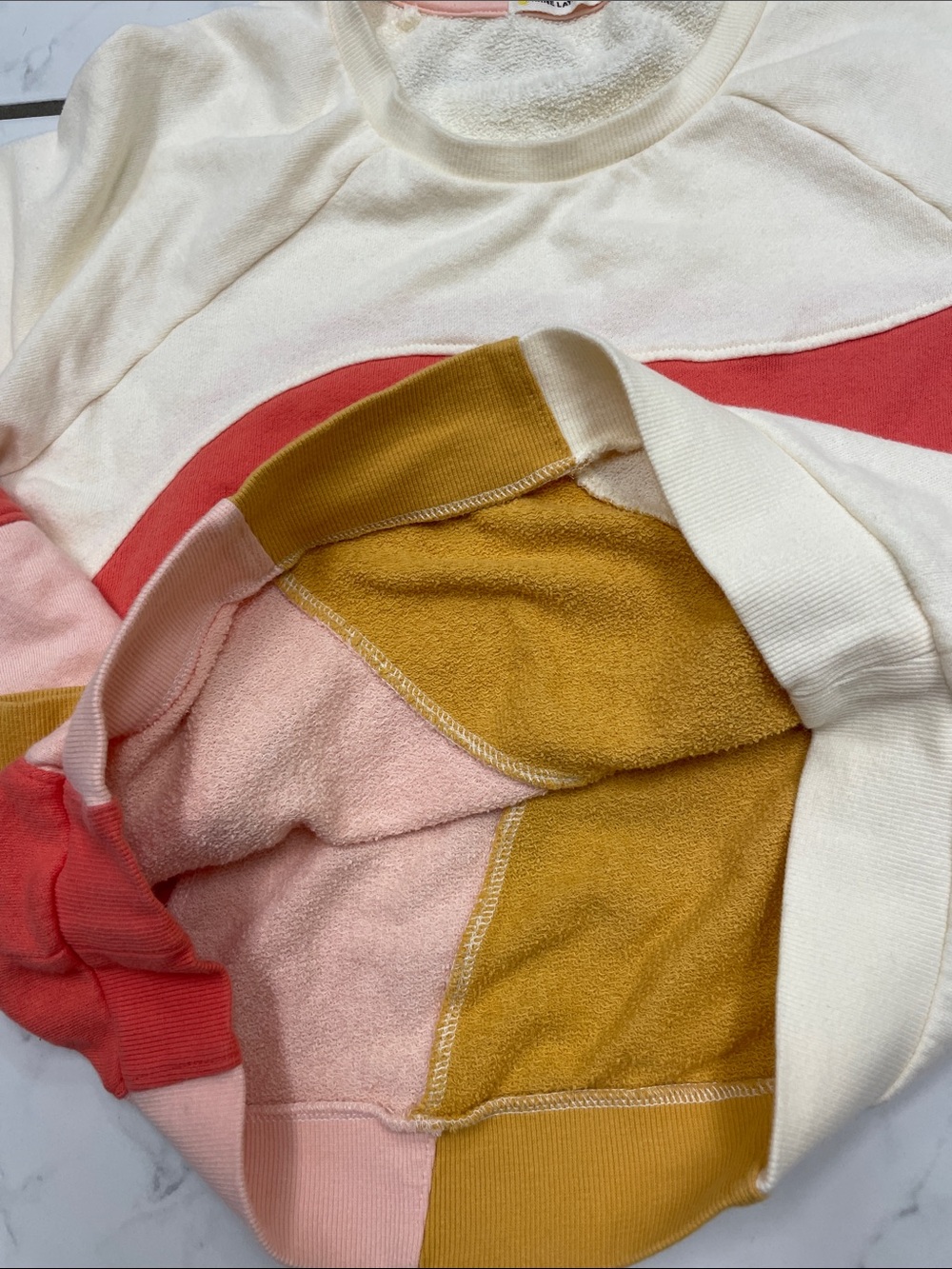 Marine Layer Women’s Cloud 9 Terry Colorblock Cotton Crewneck Sweatshirt Size Sm - Picture 16 of 17